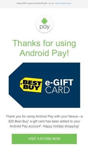 Android Pay Best Buy Thank You Gift Card