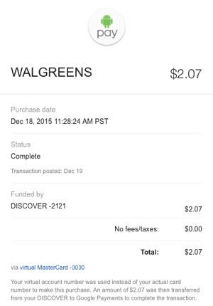 Android Pay Walgreens